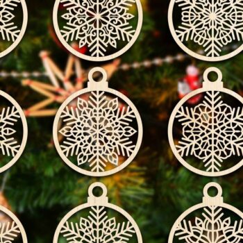 Intra απο ξύλο plywood 3mm-4mm πάχος Cut  Christmas Ball 09 Δίασταση 8x8 cm INTRAFABR-79429198 - Image 3