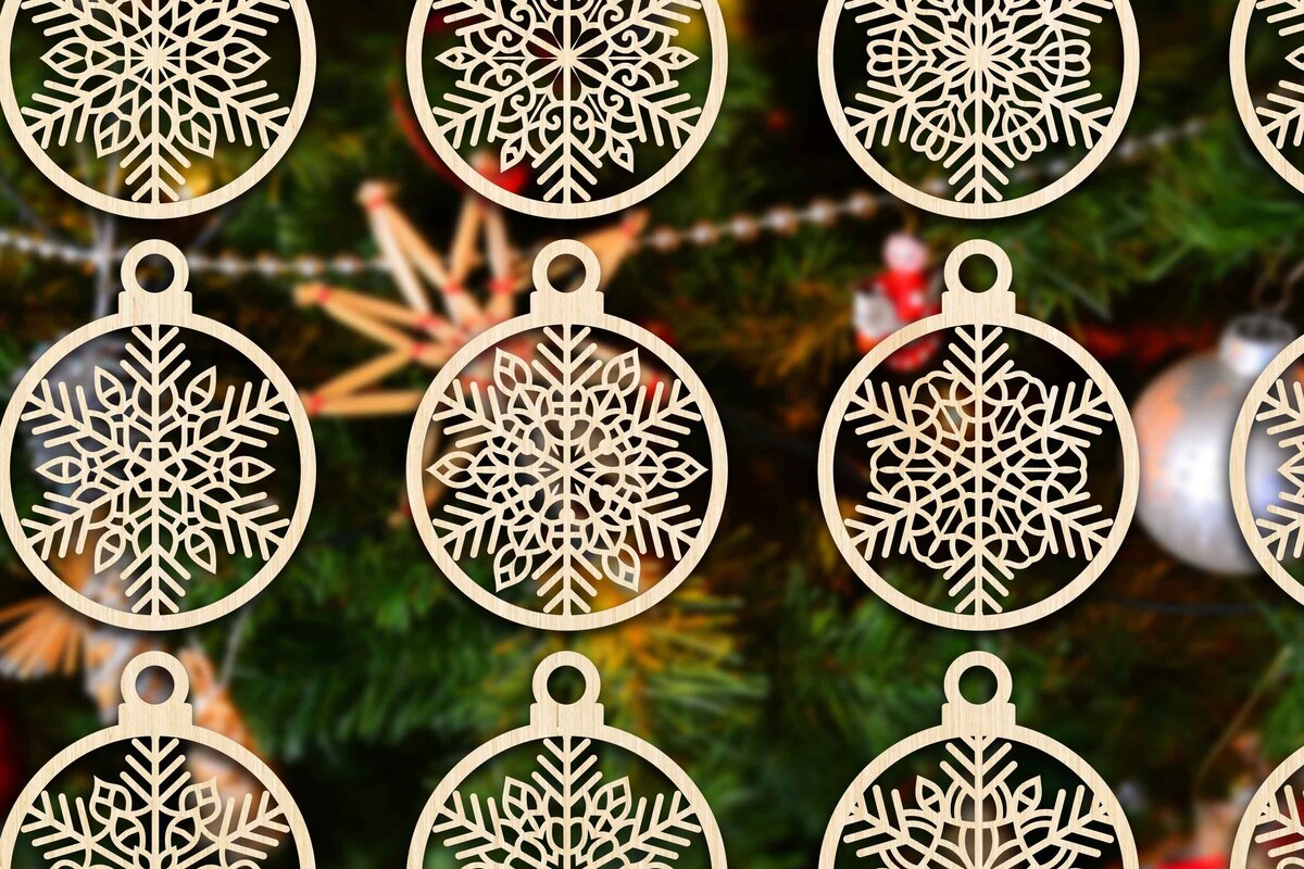 Intra απο ξύλο plywood 3mm-4mm πάχος Cut  Christmas Ball 09 Δίασταση 8x8 cm INTRAFABR-79429198 - Image 3