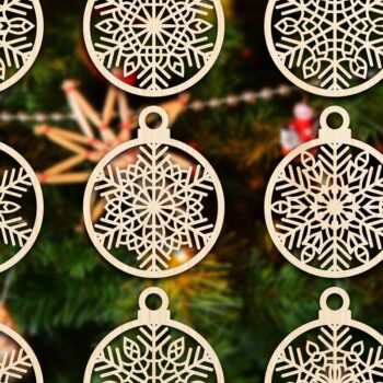 Intra απο ξύλο plywood 3mm-4mm πάχος Cut  Christmas Ball 10 Δίασταση 8x8 cm INTRAFABR-79429211 - Image 1