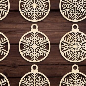 Intra απο ξύλο plywood 3mm-4mm πάχος Cut  Christmas Ball 10 Δίασταση 8x8 cm INTRAFABR-79429211 - Image 2