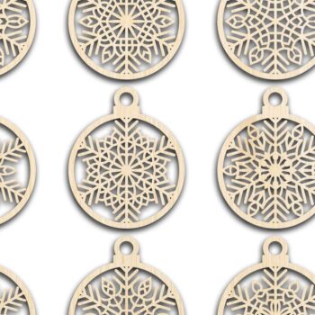 Intra απο ξύλο plywood 3mm-4mm πάχος Cut  Christmas Ball 10 Δίασταση 8x8 cm INTRAFABR-79429211 - Image 3