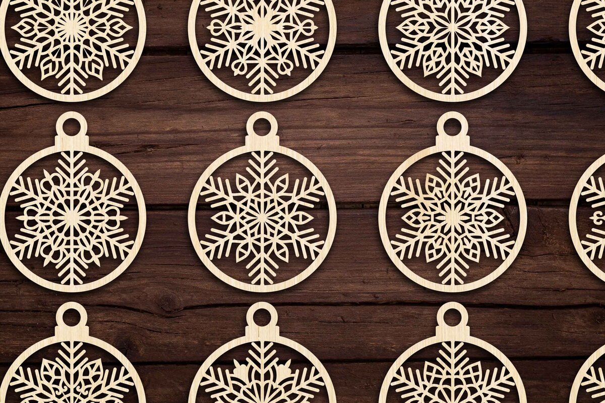 Intra απο ξύλο plywood 3mm-4mm πάχος Cut  Christmas Ball 11 Δίασταση 8x8 cm INTRAFABR-79429226