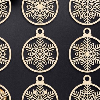 Intra απο ξύλο plywood 3mm-4mm πάχος Cut  Christmas Ball 11 Δίασταση 8x8 cm INTRAFABR-79429226 - Image 3