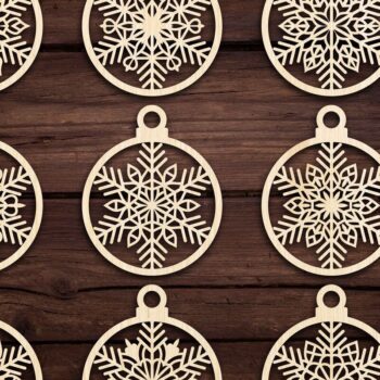 Intra απο ξύλο plywood 3mm-4mm πάχος Cut  Christmas Ball 12 Δίασταση 8x8 cm INTRAFABR-79429237 - Image 1