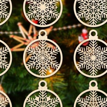 Intra απο ξύλο plywood 3mm-4mm πάχος Cut  Christmas Ball 12 Δίασταση 8x8 cm INTRAFABR-79429237 - Image 2