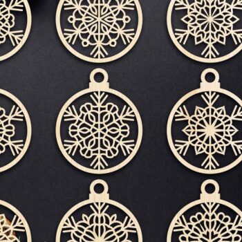 Intra απο ξύλο plywood 3mm-4mm πάχος Cut  Christmas Ball 13 Δίασταση 8x8 cm INTRAFABR-79429272 - Image 1