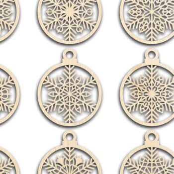 Intra απο ξύλο plywood 3mm-4mm πάχος Cut  Christmas Ball 13 Δίασταση 8x8 cm INTRAFABR-79429256 - Image 2