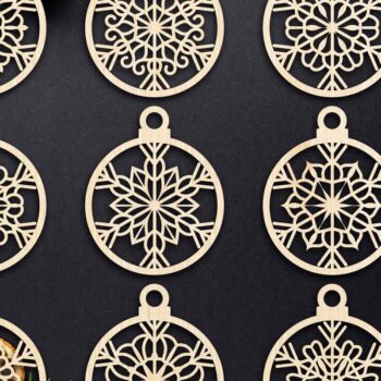 Intra απο ξύλο plywood 3mm-4mm πάχος Cut  Christmas Ball 14 Δίασταση 8x8 cm INTRAFABR-79430635 - Image 1