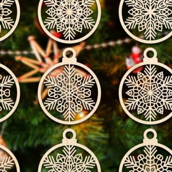 Intra απο ξύλο plywood 3mm-4mm πάχος Cut  Christmas Ball 15 Δίασταση 8x8 cm INTRAFABR-79430638 - Image 2