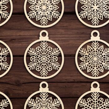 Intra απο ξύλο plywood 3mm-4mm πάχος Cut  Christmas Ball 15 Δίασταση 8x8 cm INTRAFABR-79430638 - Image 3