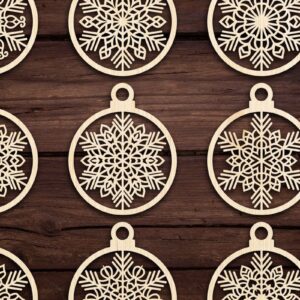 Intra απο ξύλο plywood 3mm-4mm πάχος Cut  Christmas Ball 16 Δίασταση 8x8 cm INTRAFABR-79430642
