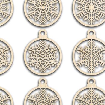 Intra απο ξύλο plywood 3mm-4mm πάχος Cut  Christmas Ball 16 Δίασταση 8x8 cm INTRAFABR-79430642 - Image 2