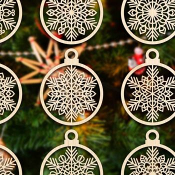 Intra απο ξύλο plywood 3mm-4mm πάχος Cut  Christmas Ball 16 Δίασταση 8x8 cm INTRAFABR-79430642 - Image 3