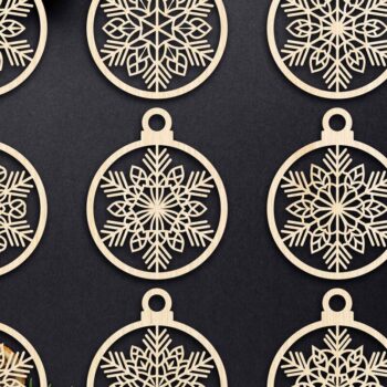 Intra απο ξύλο plywood 3mm-4mm πάχος Cut  Christmas Ball 17 Δίασταση 8x8 cm INTRAFABR-79430645 - Image 1