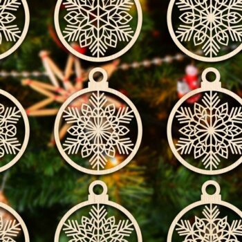 Intra απο ξύλο plywood 3mm-4mm πάχος Cut  Christmas Ball 17 Δίασταση 8x8 cm INTRAFABR-79430645 - Image 3