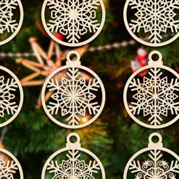 Intra απο ξύλο plywood 3mm-4mm πάχος Cut  Christmas Ball 18 Δίασταση 8x8 cm INTRAFABR-79430648 - Image 2