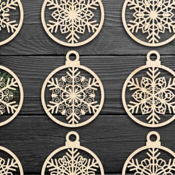 Intra απο ξύλο plywood 3mm-4mm πάχος Cut  Christmas Ball 19 Δίασταση 8x8 cm INTRAFABR-79430651 - Image 1