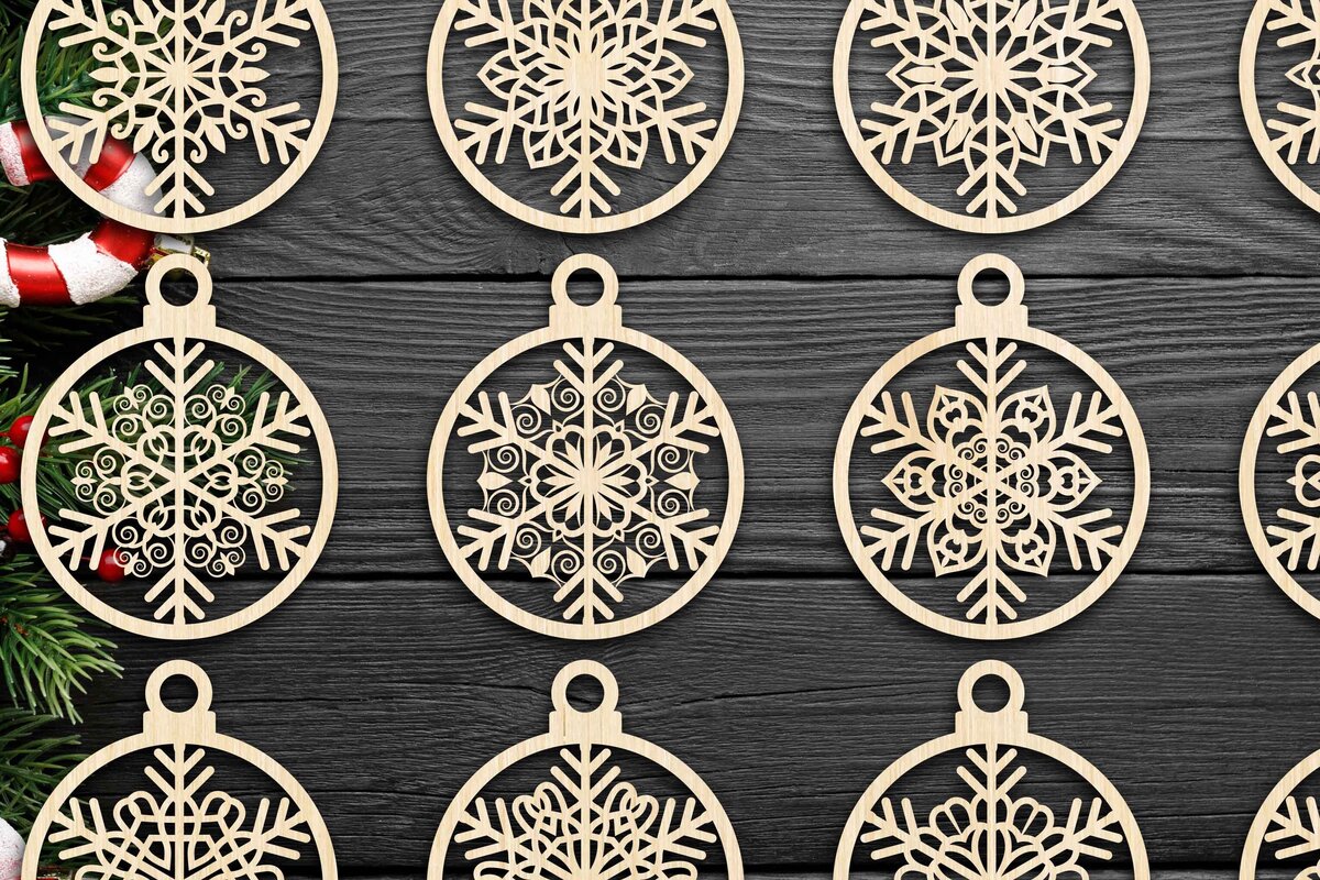 Intra απο ξύλο plywood 3mm-4mm πάχος Cut  Christmas Ball 19 Δίασταση 8x8 cm INTRAFABR-79430651