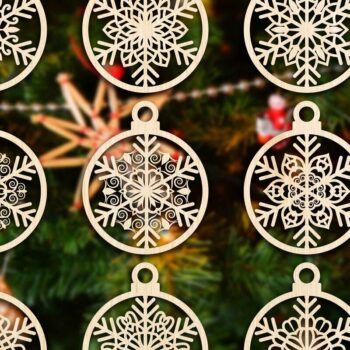 Intra απο ξύλο plywood 3mm-4mm πάχος Cut  Christmas Ball 19 Δίασταση 8x8 cm INTRAFABR-79430651 - Image 2