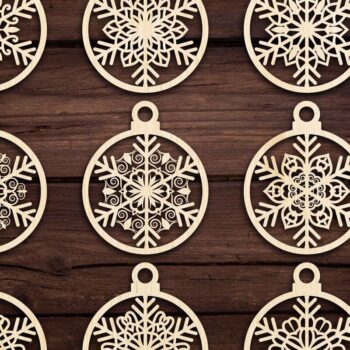 Intra απο ξύλο plywood 3mm-4mm πάχος Cut  Christmas Ball 19 Δίασταση 8x8 cm INTRAFABR-79430651 - Image 3