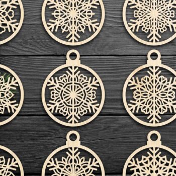 Intra απο ξύλο plywood 3mm-4mm πάχος Cut  Christmas Ball 21 Δίασταση 8x8 cm INTRAFABR-79430658 - Image 2