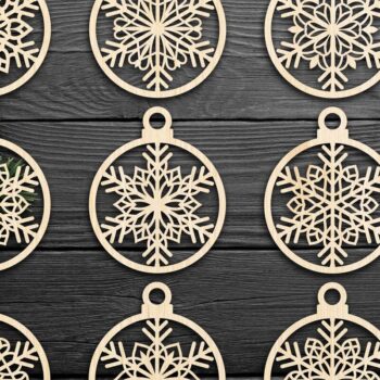 Intra απο ξύλο plywood 3mm-4mm πάχος Cut  Christmas Ball 22 Δίασταση 8x8 cm INTRAFABR-79431084 - Image 1