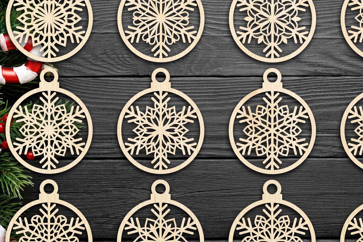 Intra απο ξύλο plywood 3mm-4mm πάχος Cut  Christmas Ball 22 Δίασταση 8x8 cm INTRAFABR-79431084