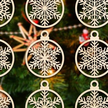 Intra απο ξύλο plywood 3mm-4mm πάχος Cut  Christmas Ball 22 Δίασταση 8x8 cm INTRAFABR-79431084 - Image 2