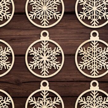 Intra απο ξύλο plywood 3mm-4mm πάχος Cut  Christmas Ball 22 Δίασταση 8x8 cm INTRAFABR-79431084 - Image 3