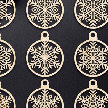 Intra απο ξύλο plywood 3mm-4mm πάχος Cut  Christmas Ball 23 Δίασταση 8x8 cm INTRAFABR-79437762 - Image 1