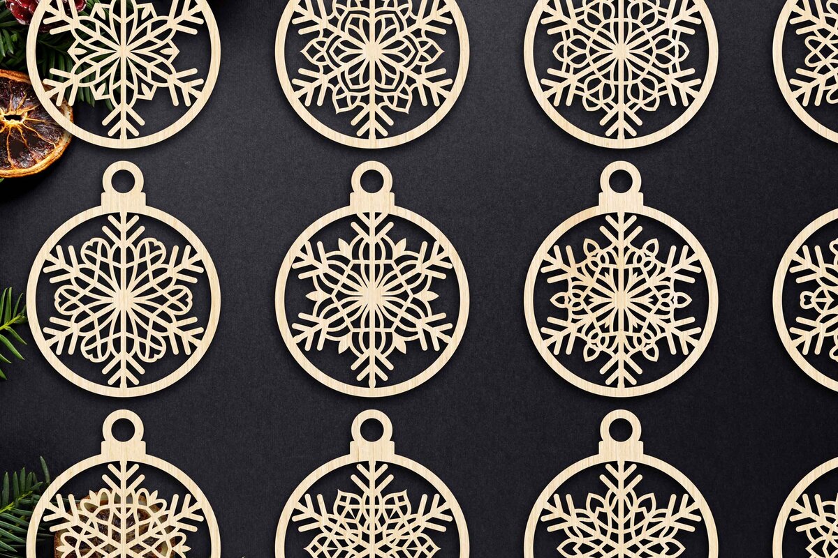 Intra απο ξύλο plywood 3mm-4mm πάχος Cut  Christmas Ball 23 Δίασταση 8x8 cm INTRAFABR-79437762