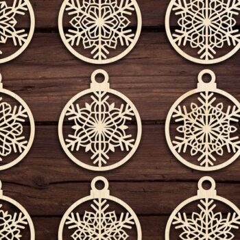 Intra απο ξύλο plywood 3mm-4mm πάχος Cut  Christmas Ball 23 Δίασταση 8x8 cm INTRAFABR-79437762 - Image 2