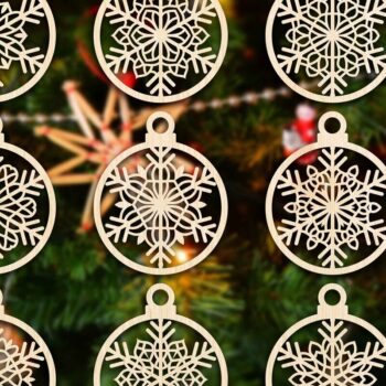 Intra απο ξύλο plywood 3mm-4mm πάχος Cut  Christmas Ball 23 Δίασταση 8x8 cm INTRAFABR-79437762 - Image 3