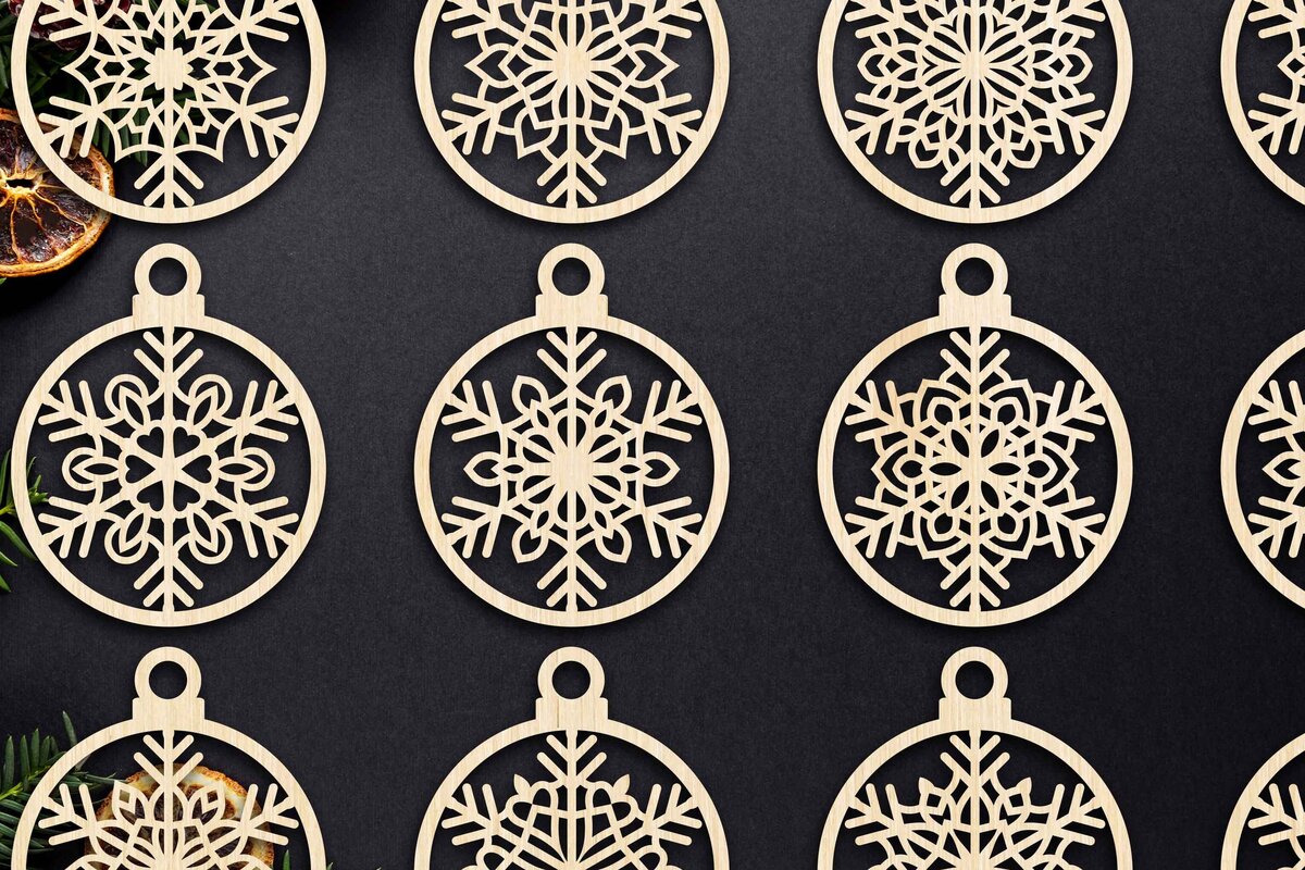 Intra απο ξύλο plywood 3mm-4mm πάχος Cut  Christmas Ball 24 Δίασταση 8x8 cm INTRAFABR-79437756