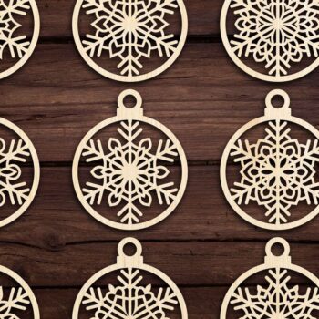 Intra απο ξύλο plywood 3mm-4mm πάχος Cut  Christmas Ball 24 Δίασταση 8x8 cm INTRAFABR-79437756 - Image 2