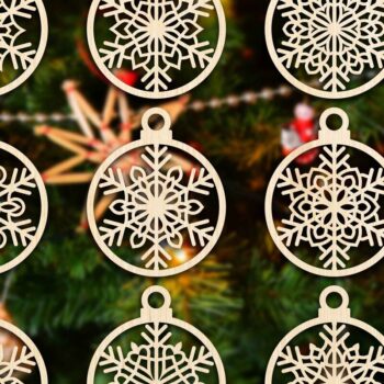 Intra απο ξύλο plywood 3mm-4mm πάχος Cut  Christmas Ball 24 Δίασταση 8x8 cm INTRAFABR-79437756 - Image 3