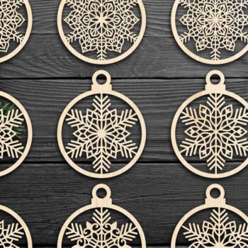 Intra απο ξύλο plywood 3mm-4mm πάχος Cut  Christmas Ball 25 Δίασταση 8x8 cm INTRAFABR-79437745 - Image 1