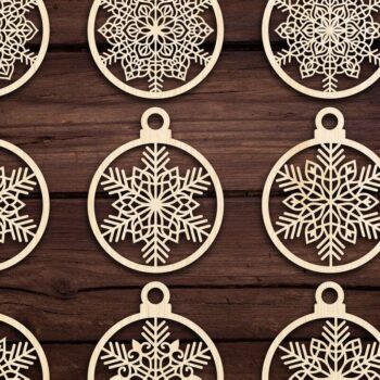 Intra απο ξύλο plywood 3mm-4mm πάχος Cut  Christmas Ball 25 Δίασταση 8x8 cm INTRAFABR-79437745 - Image 3