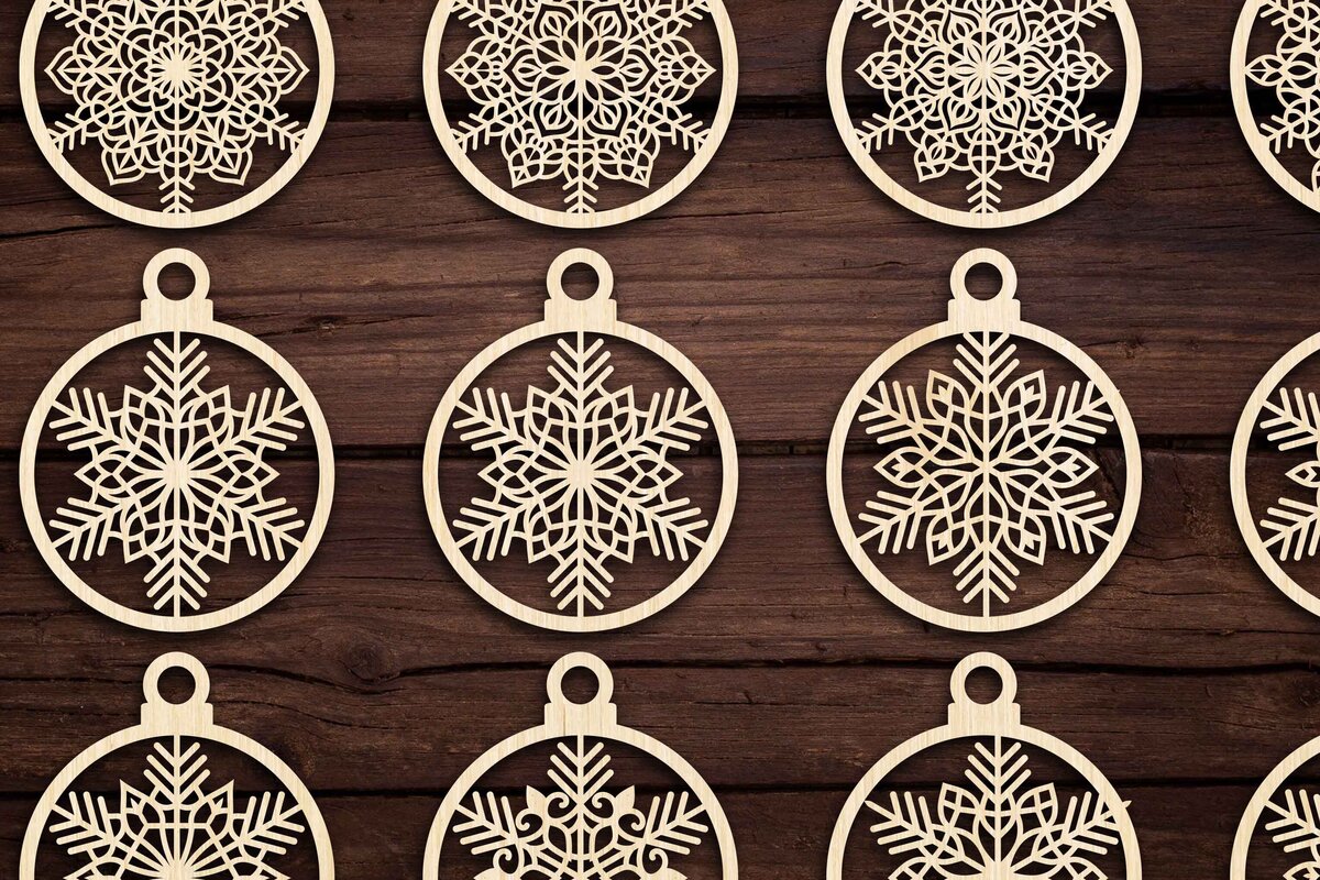 Intra απο ξύλο plywood 3mm-4mm πάχος Cut Christmas Ball 25 Δίασταση 8x8 cm INTRAFABR-79437745 - Image 3
