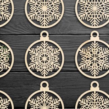 Intra απο ξύλο plywood 3mm-4mm πάχος Cut  Christmas Ball 26 Δίασταση 8x8 cm INTRAFABR-79437727 - Image 2