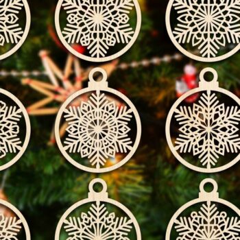 Intra απο ξύλο plywood 3mm-4mm πάχος Cut  Christmas Ball 26 Δίασταση 8x8 cm INTRAFABR-79437727 - Image 3