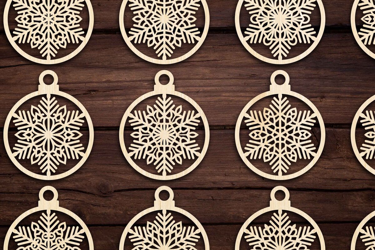 Intra απο ξύλο plywood 3mm-4mm πάχος Cut  Christmas Ball 27 Δίασταση 8x8 cm INTRAFABR-79437720 - Image 1