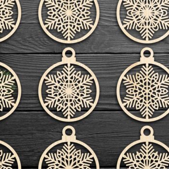 Intra απο ξύλο plywood 3mm-4mm πάχος Cut  Christmas Ball 27 Δίασταση 8x8 cm INTRAFABR-79437720 - Image 3