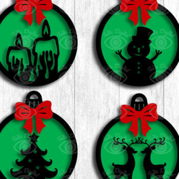 Intra απο ξύλο plywood 3mm-4mm πάχος Σχέδιο στολίδι Χριστουγεννιάτικη μπάλα Δίασταση 3x3 cm INTRAFABR-48039927 - Image 1