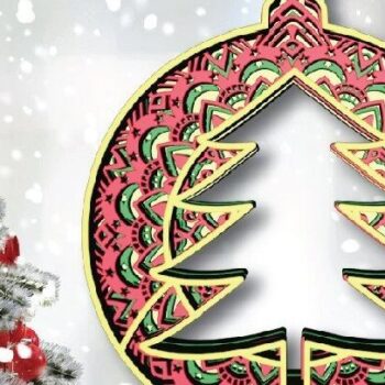 Intra απο ξύλο plywood 3mm-4mm πάχος Χριστουγεννιάτικο Δέντρο Μπάλας, Μάνταλα, Δίασταση 30x20 cm INTRAFABR-32168879 - Image 2