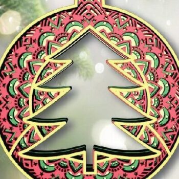 Intra απο ξύλο plywood 3mm-4mm πάχος Χριστουγεννιάτικο Δέντρο Μπάλας, Μάνταλα, Δίασταση 30x20 cm INTRAFABR-32168879 - Image 3