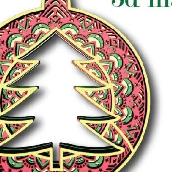 Intra απο ξύλο plywood 3mm-4mm πάχος Χριστουγεννιάτικο Δέντρο Μπάλας, Μάνταλα, Δίασταση 30x20 cm INTRAFABR-32168879 - Image 5