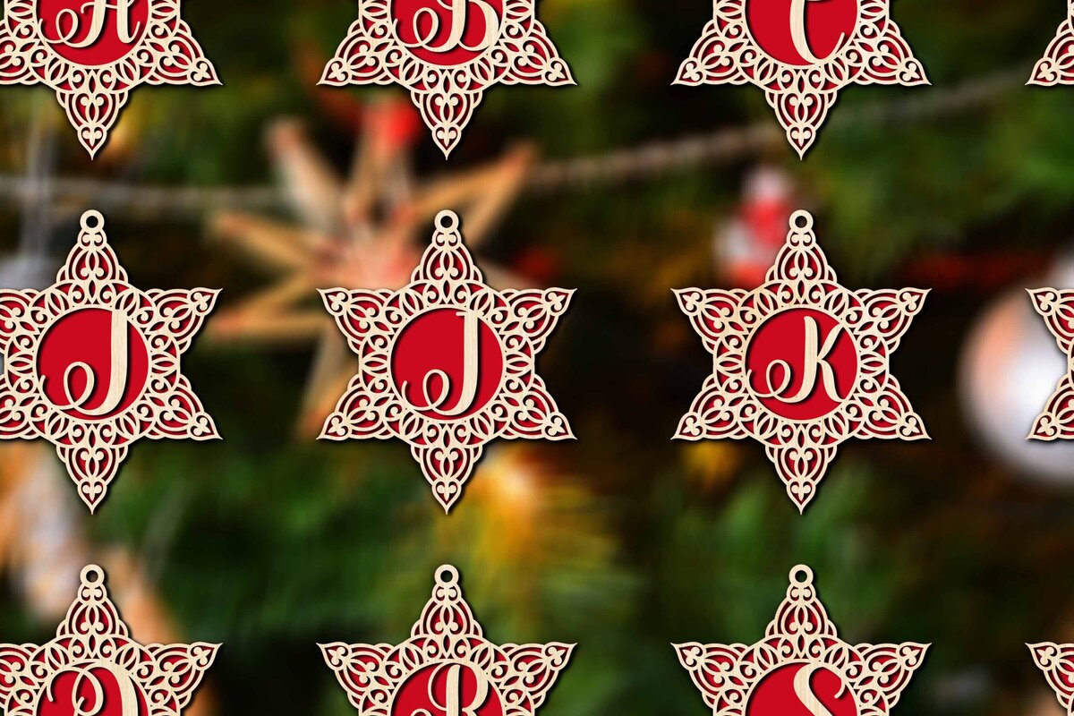 Intra απο ξύλο plywood 3mm-4mm πάχος Χριστουγεννιάτικες μπάλες διακοσμήσεις Alphabe Δίασταση 4x4 cm INTRAFABR-78496002