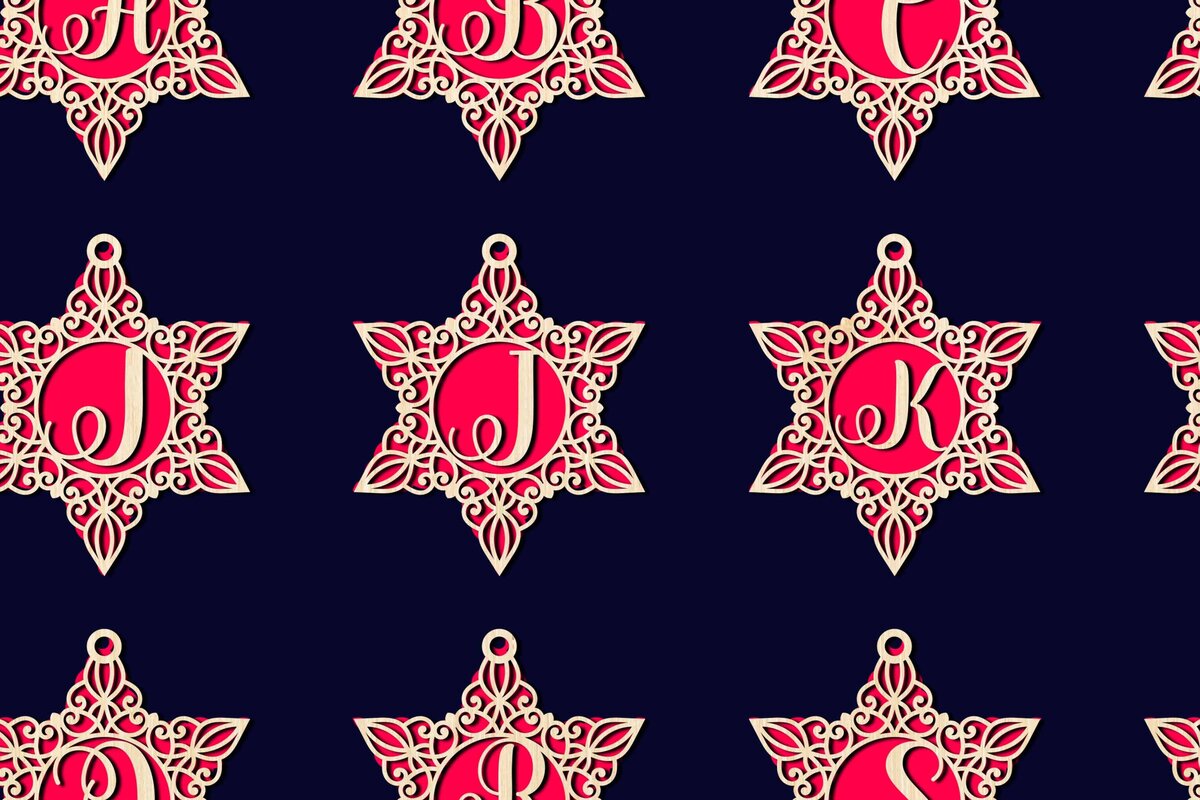 Intra απο ξύλο plywood 3mm-4mm πάχος Χριστουγεννιάτικες μπάλες διακοσμήσεις Alphabe Δίασταση 4x4 cm INTRAFABR-78496040