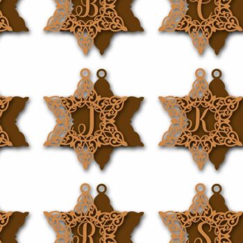 Intra απο ξύλο plywood 3mm-4mm πάχος Χριστουγεννιάτικες μπάλες διακοσμήσεις Alphabe Δίασταση 4x4 cm INTRAFABR-78494161 - Image 2